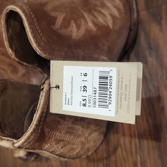 Ariat Dixon Western Boots In Naturally Distressed Brown 8.5 NWT - Picture 11 of 13